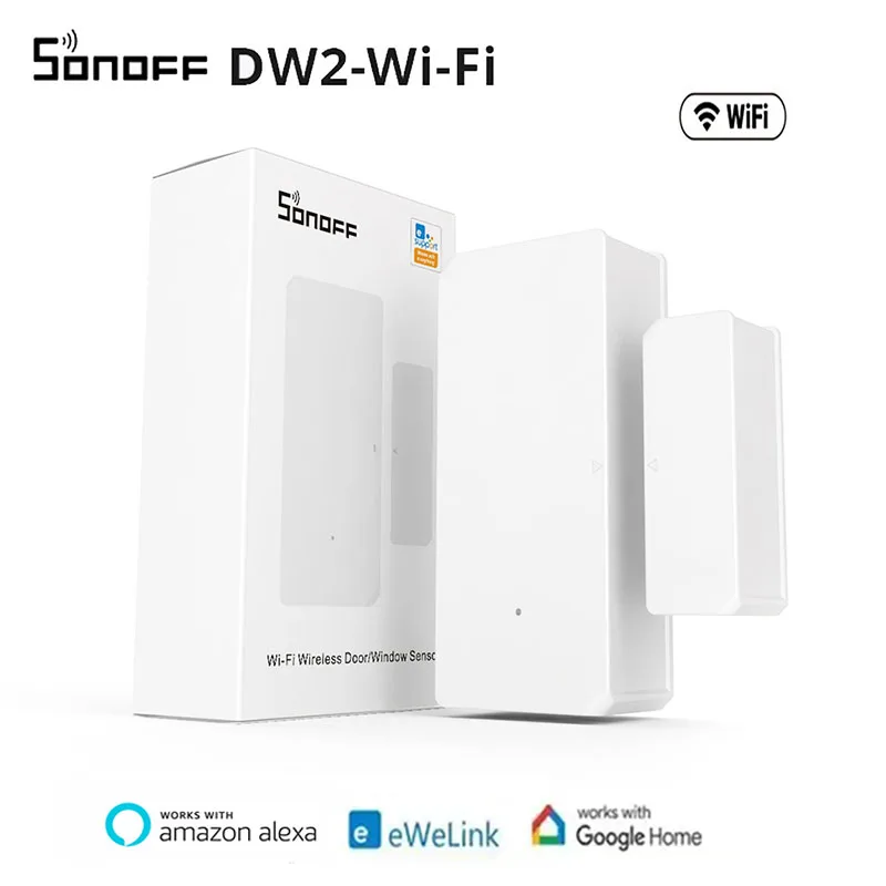 Sonoff DW2 Smart Home Security e-WeLink WiFi Porta e Janela Alarme Remoto Inteligente Linkage WiFi Switch com Alexa Google Home