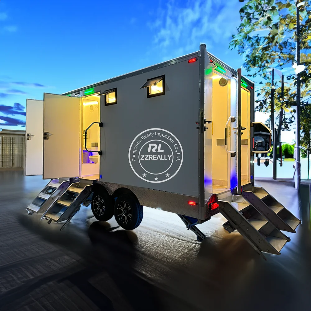 

Mobile Luxury Portable Restroom Trailer Shower And Toilet Outdoor Luxury Toilets Washroom Trailer