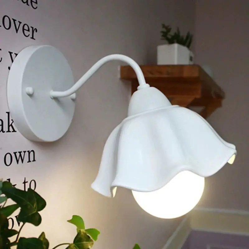 

modern simplified ceramic wall lamp living room dining room Mediterranean pastoral ceramic personality white wall lamp