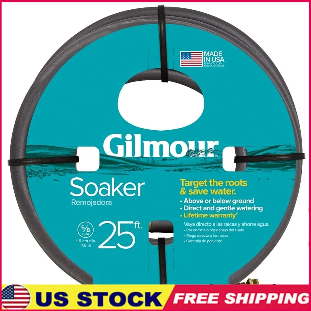 

Soaker Hose 5/8 Inch Diameter 25 Feet Long Vinyl Garden Irrigation Hose Safe Drinking Water Heavy Duty Use