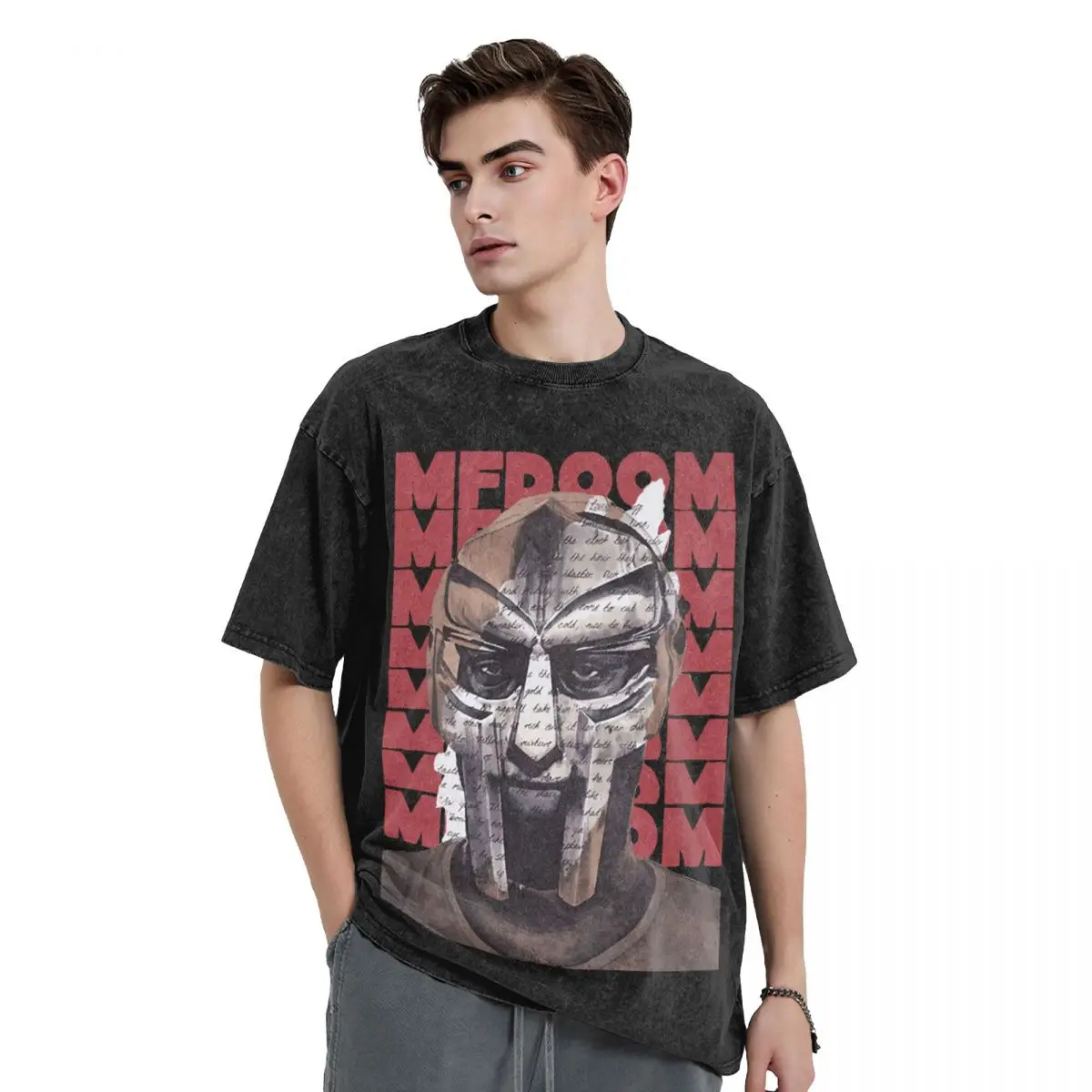 Madvillain Mf Doom Madlib Washed T Shirts Streetwear Hip Hop Novelty T-Shirts Tees Tops Men Women 100% Cotton Harajuku Printed