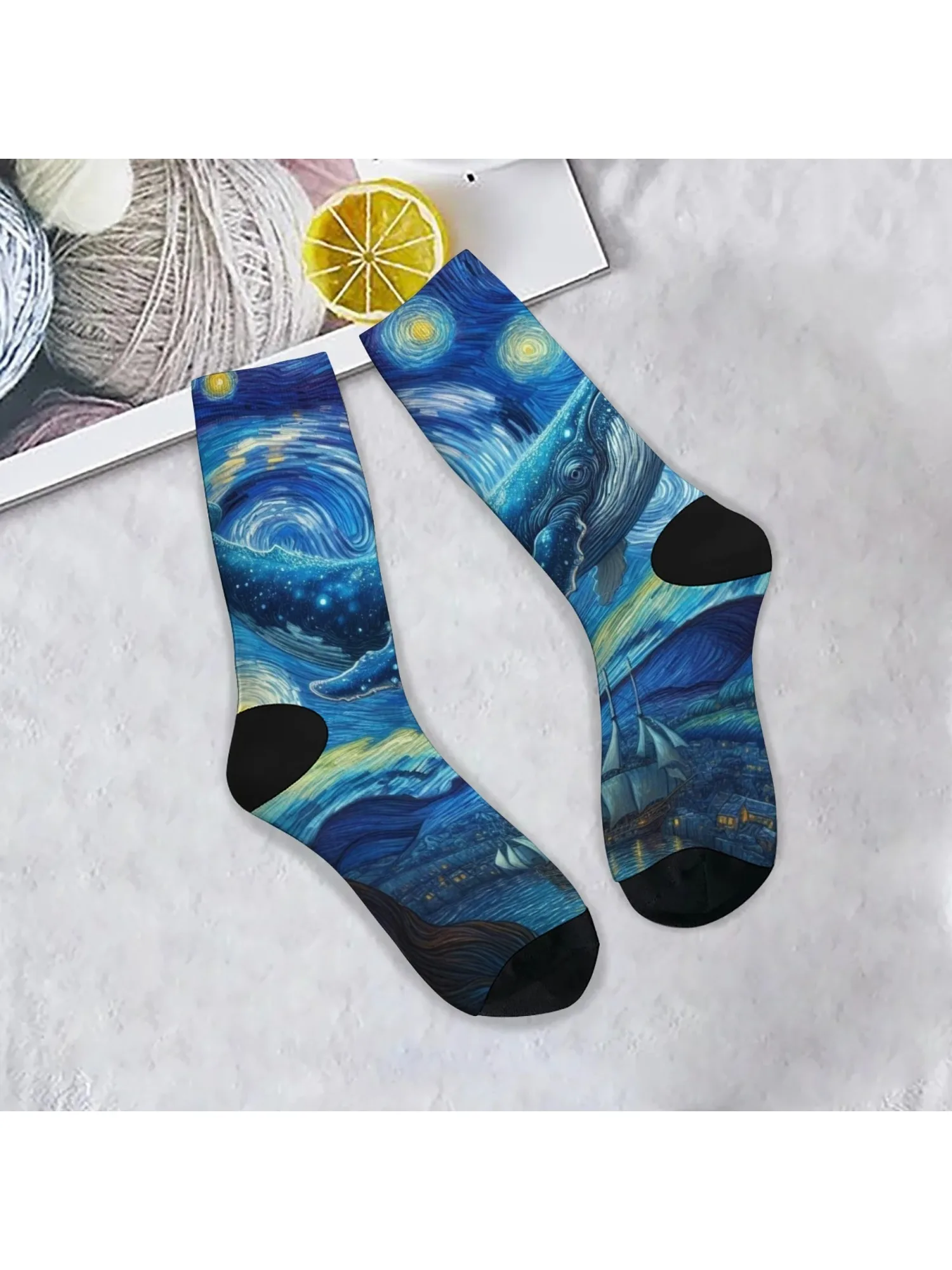 AliExpress Van Gogh style Novelty Women's Socks Breathable Non-slip Warm Cycling Running Socks Casual Fashion Sports Socks Funny Gift