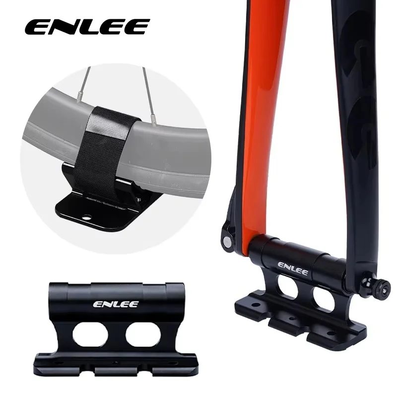 Enlee Bicycle Car Roof Rack Quick Release Thru Axle Fork Holder Rear Wheel Fixing Bracket for Bike Vehicle Transport Outdoor view 6