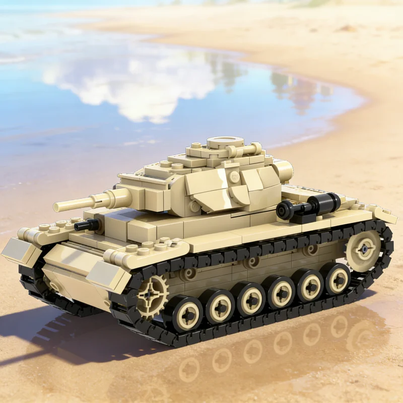 

437pcs MOC Panzer III Ausf J African Campaign Creator Model Building Blocks Architecture Toys DIY Idea Christmas Gift Education