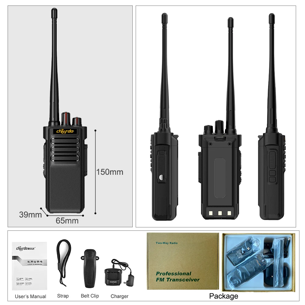 Chierda – talkie-walkie étanche IP67, longue portée, Radio bidirectionnelle, haute puissance 10W, Radio professionnelle UHF VHF Cb, Radio Gmrs, CD-A8