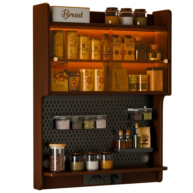 

Буфет из массива дерева, верхний шкаф, обеденный стол от стены до стены, встроенный плавающий шкаф, комбинированный настенный шкаф