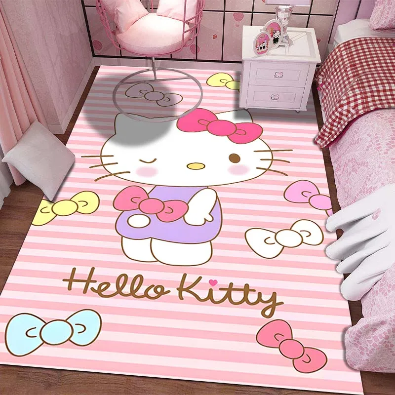 

Ковер Kawaii Sanrio Hello Kitey с принтом для гостиной, спальни, детской комнаты, домашний декор, Розовый ковер для декора комнаты, нескользящий коврик