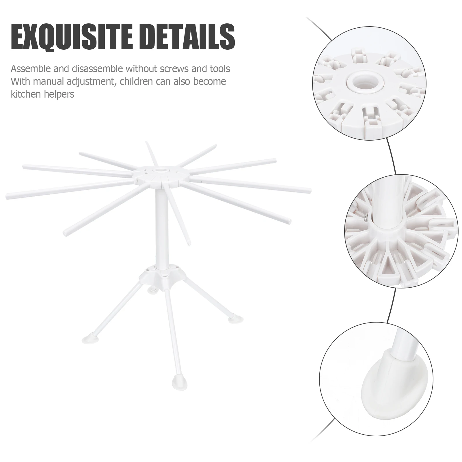 

Folding Noodle Drying Compact Abs Material No Tools Assembly For Pasta Spaghetti Vermicelli Kitchen Storage Rack