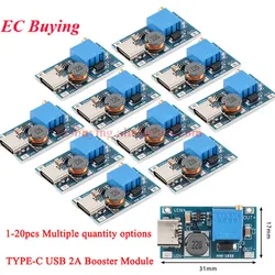 1-20Pcs TYPE-C USB 2A DC-DC Booster Step-Up Power Module Input Voltage Converter Board For Car Power Bank High Power Conversion