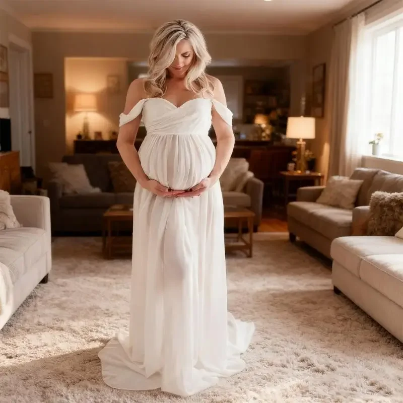 

Универсальное платье для фотосессии для беременных, мягкое, не мнущееся платье из полиэстера, удобное для беременных, 15UB