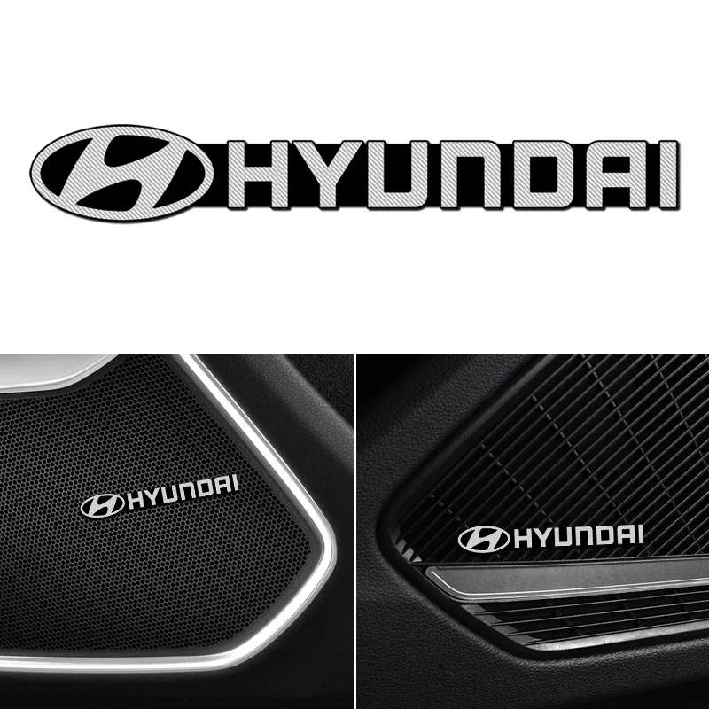 4pcs car audio decorate 3D Aluminum Badge Emblem Sticker For Hyundai Accent Elantra Sonata Tucson Santafe Solaris Ix35 I30 Kona