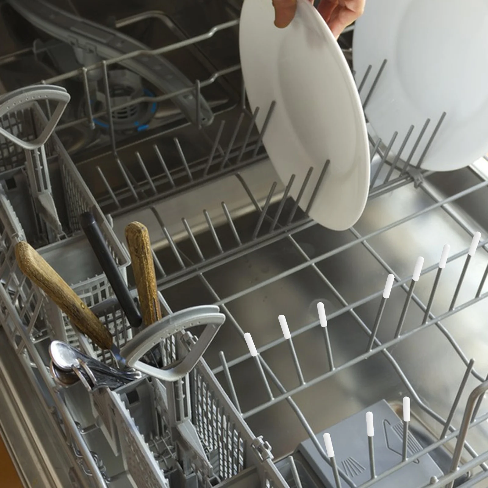 

200pcs Dishwasher Rack Rubber Caps Tine End Cover Repair Kit Universal Fit Anti Slip Tips White Dishrack Protection