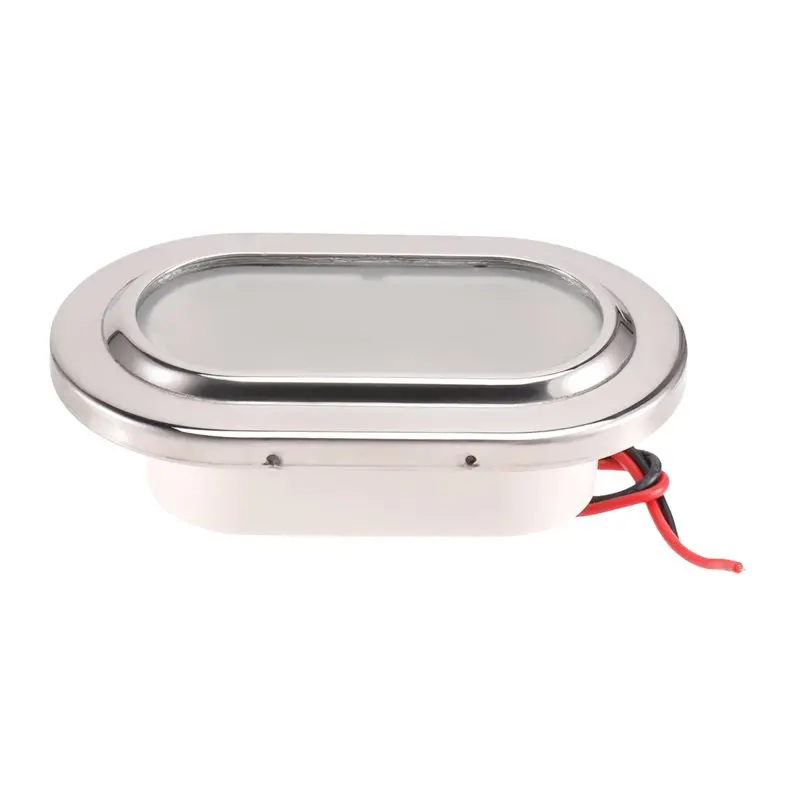RV Boat Track Light, 12V DC LED Waterproof Walkway, Recessed Oval 4 Light Bead Boat Accessories (Cold White)-AT20
