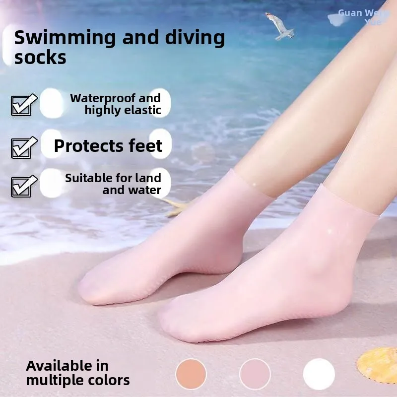 Waterproof Silicone Socks Unisex Children Beach Wading Socks Soft Bottom Swimming Diving Socks Elastic Snorkeling Socks