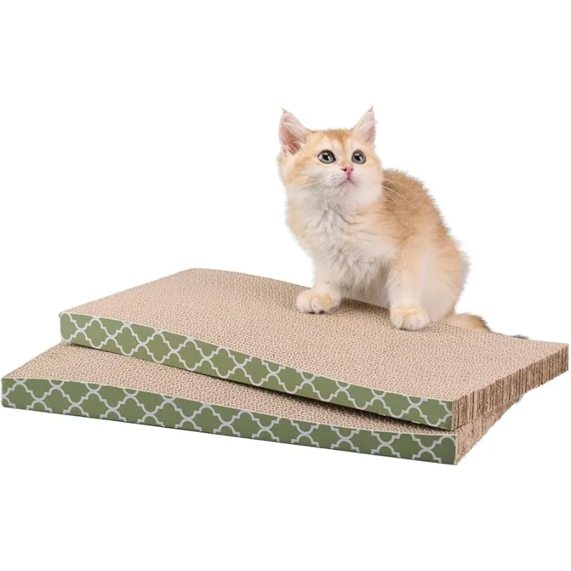 

Cat Scratcher Cardboard Scratching Pads Scratch with Catnip 2PCS Reversible Corrugated Cardboard