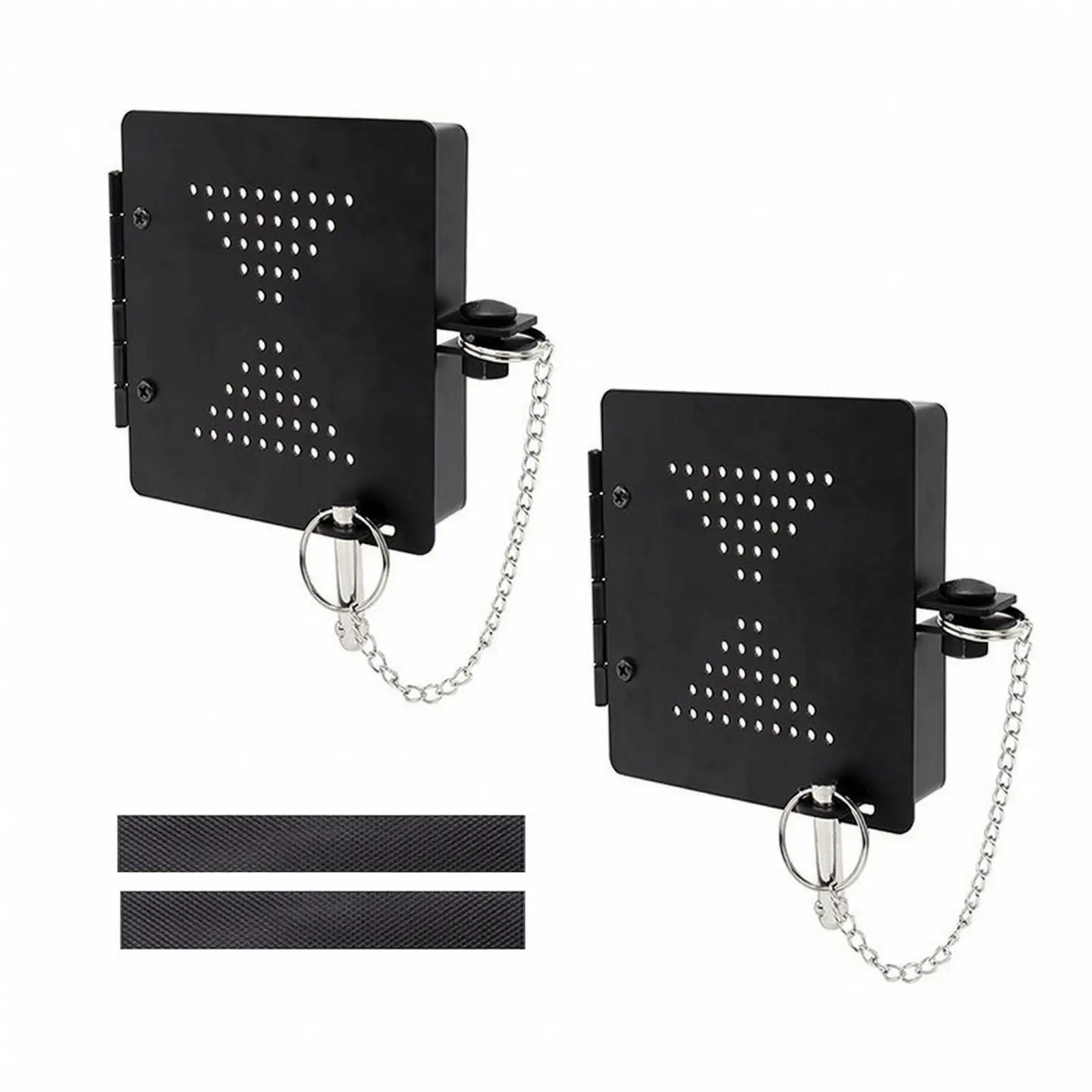 Ventilated Steel RV Bumper Cover for Square Trailer End Cap with Securing Pin and Screw Tightening Design