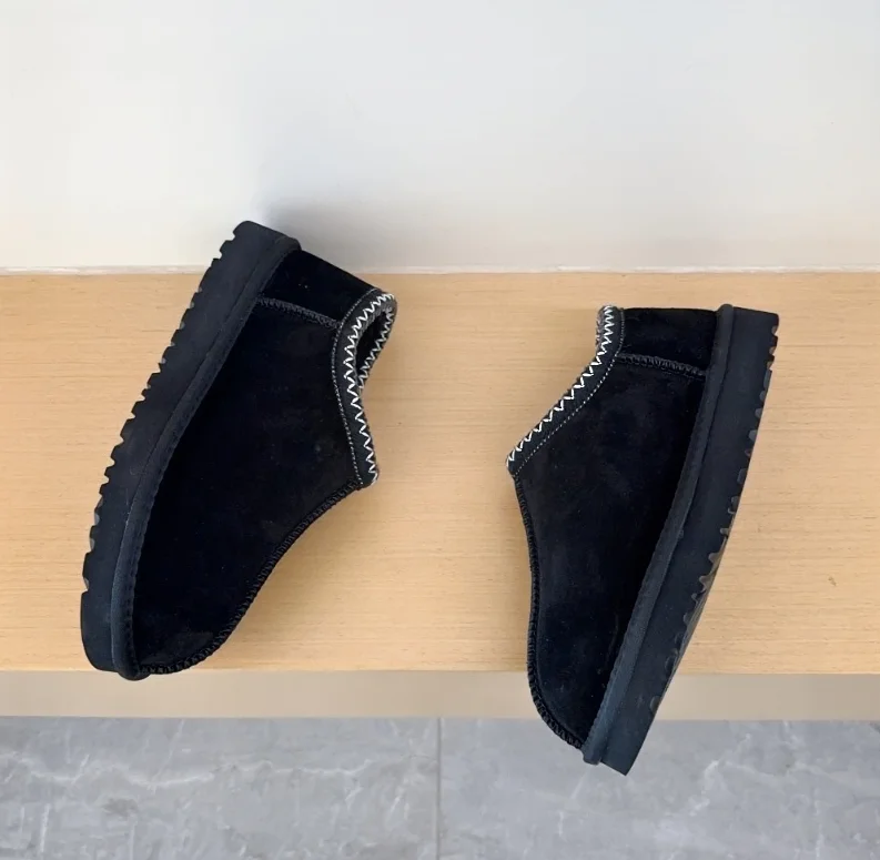 High-Quality 2027 Men Women New Ethnic Style Classic Thin Sole Snow Slippers Thick Wool Lined Slip-On Warm Winter Cotton Shoes