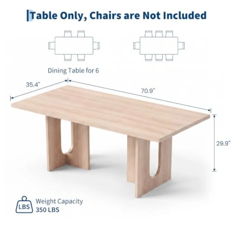 T-Shaped Dining Table for 6-8, 71