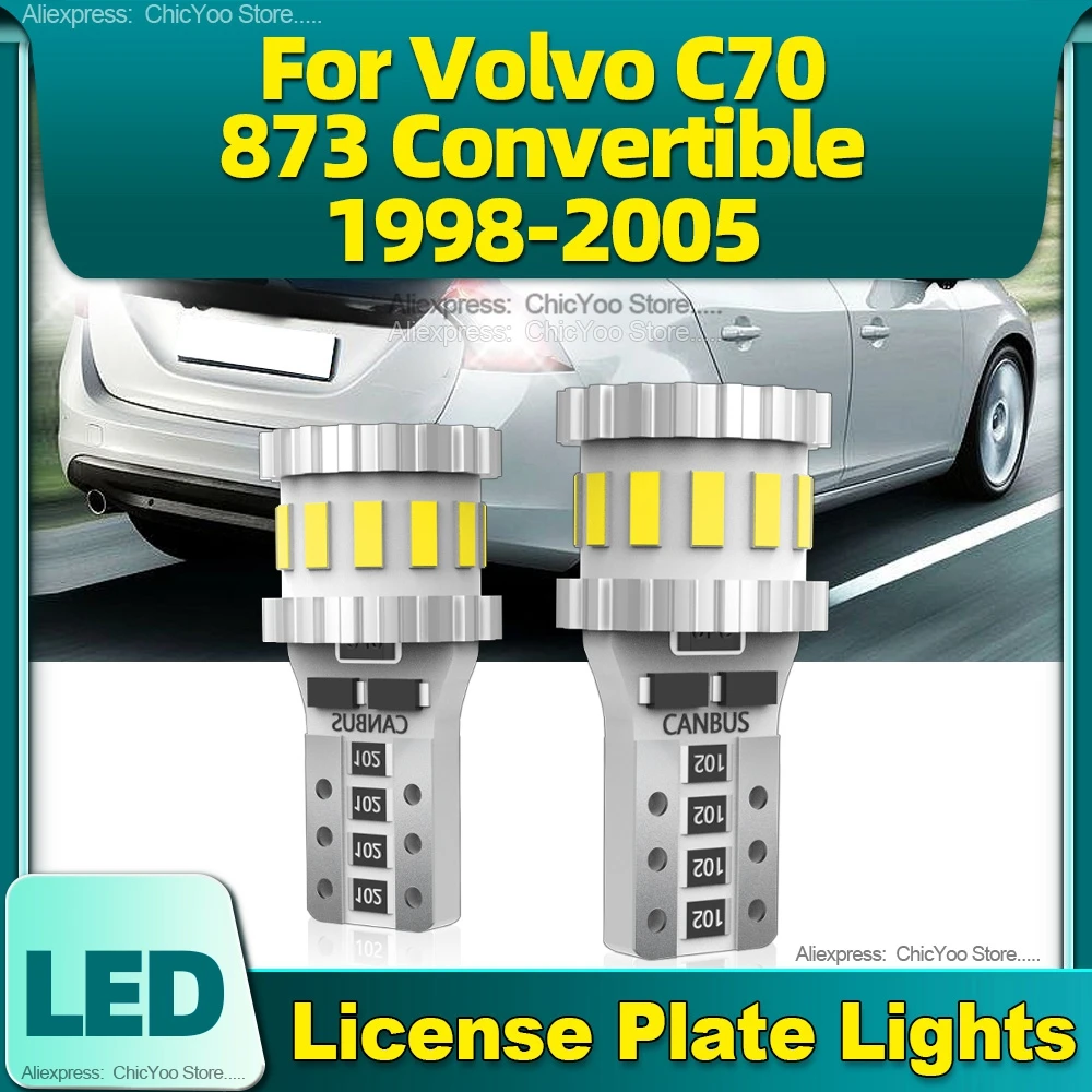 

2Pcs Car LED Bulb T10 W5W License Plate Lights Canbus 12V For Volvo C70 873 Convertible 1998 1999 2000 2001 2002 2003 2004 2005