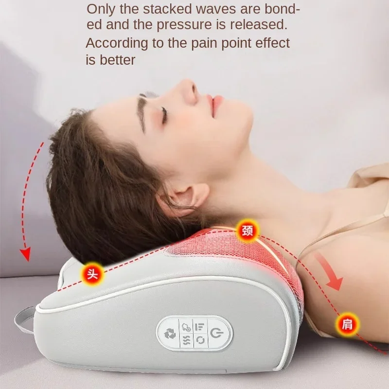 Almohada de masaje de cuerpo completo, masajeador de compresión caliente, hombros y cuello, Control de mano completo, modo de compresa caliente