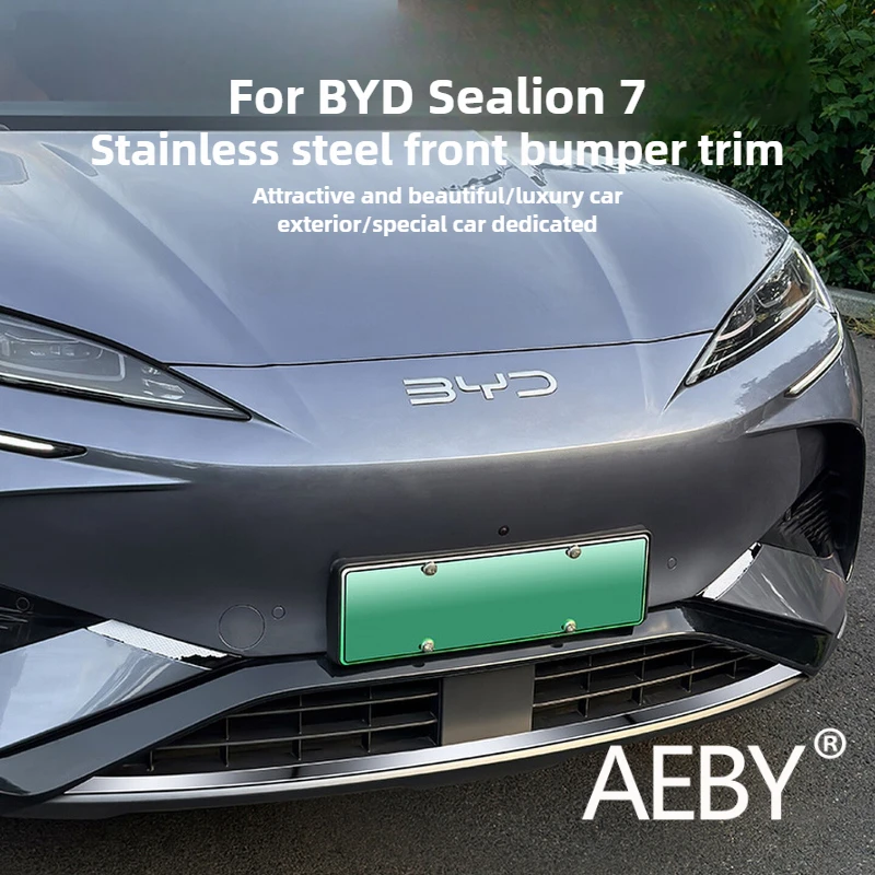 

AEBY для BYD Sealion 7 2024, накладка на передний бампер, глянцевая черная защитная крышка, губа против царапин, внешние аксессуары для автомобиля