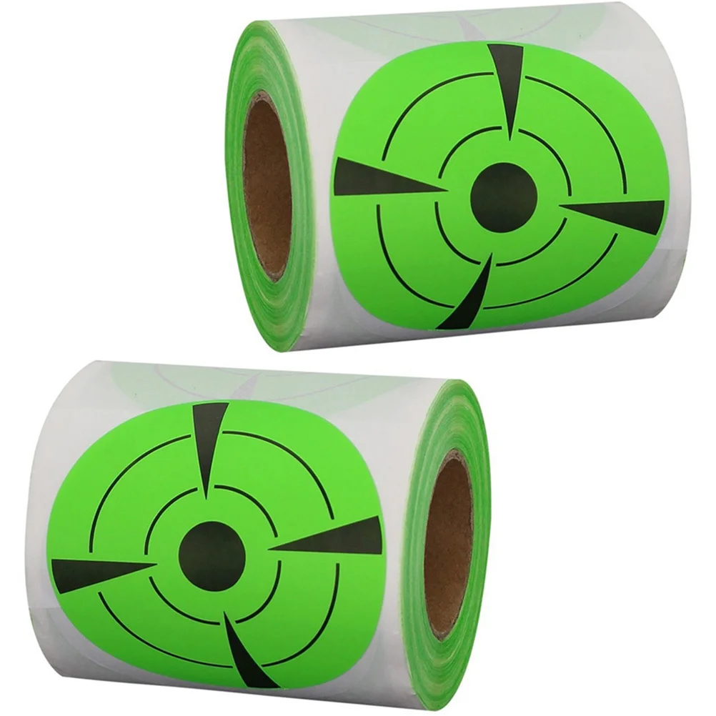

2 Rolls Exquisite Target Pasters Long-Lasting Fluorescent Spot for Labels Self-Adhesive Stickers
