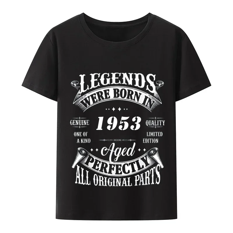 

Born in 70th Birthday Gift Serial T Shirts Y2k Graphic Short Sleeve Dad and Grandpa Summer T-shirt 1953 70 Years Old T Shirts