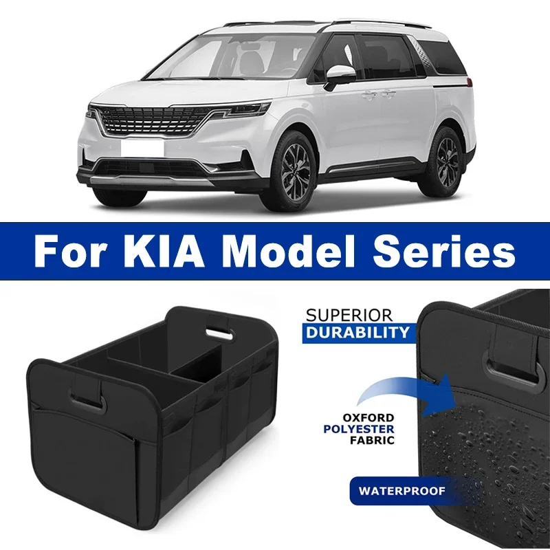 

Foldable Car Organizer Portable Storage Box With Side Net for KIA K5 Forte Sportage Sorento Seltos Stinger Carnival Rio