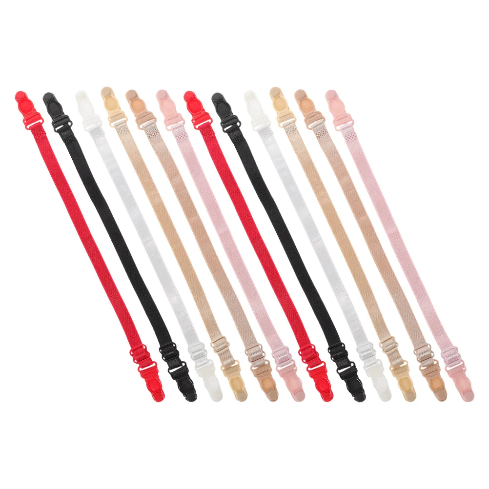 

12Pcs Bra Shoulder Straps Adjustable Non-Slip Elastic Replacement Comfortable Lingerie Accessories for Wedding Dress and Daily