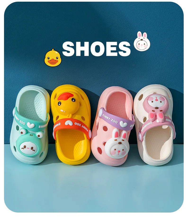 Summer Children\'s Sandals Children\'s Cartoon Baotou Non-slip Soft Bottom Home Slippers Baby Hole Shoes Toddler Girl Shoes