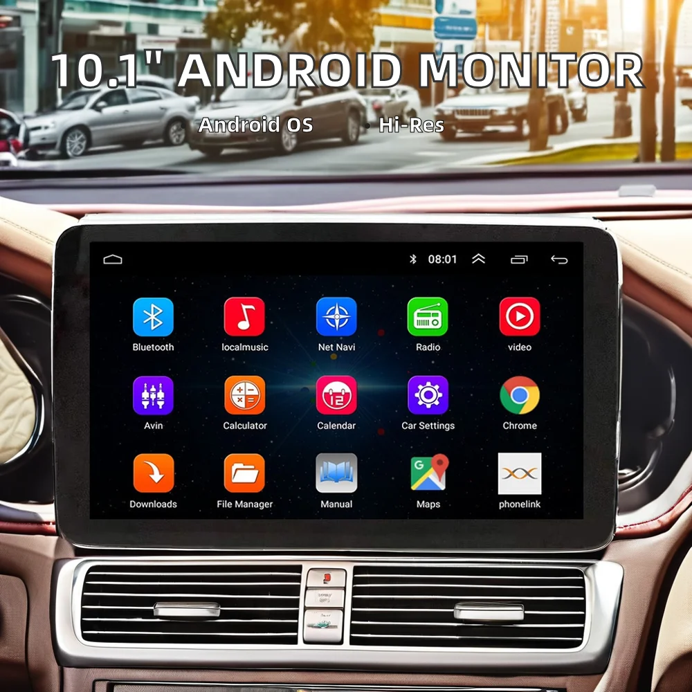 10.1 Inch Universal Android Car Seat   Touch Screen Rear Seat Headrest Mirror USB IPS 2GB 32GB TV Reversing Aid