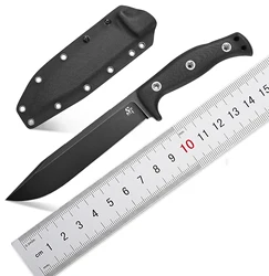 Sitivien ST12 Fixed Straight Knife DC53 Brushed Steel Blade G10 Handle Full Tang EDC Blade  Knife for Outdoors Camping Hunting