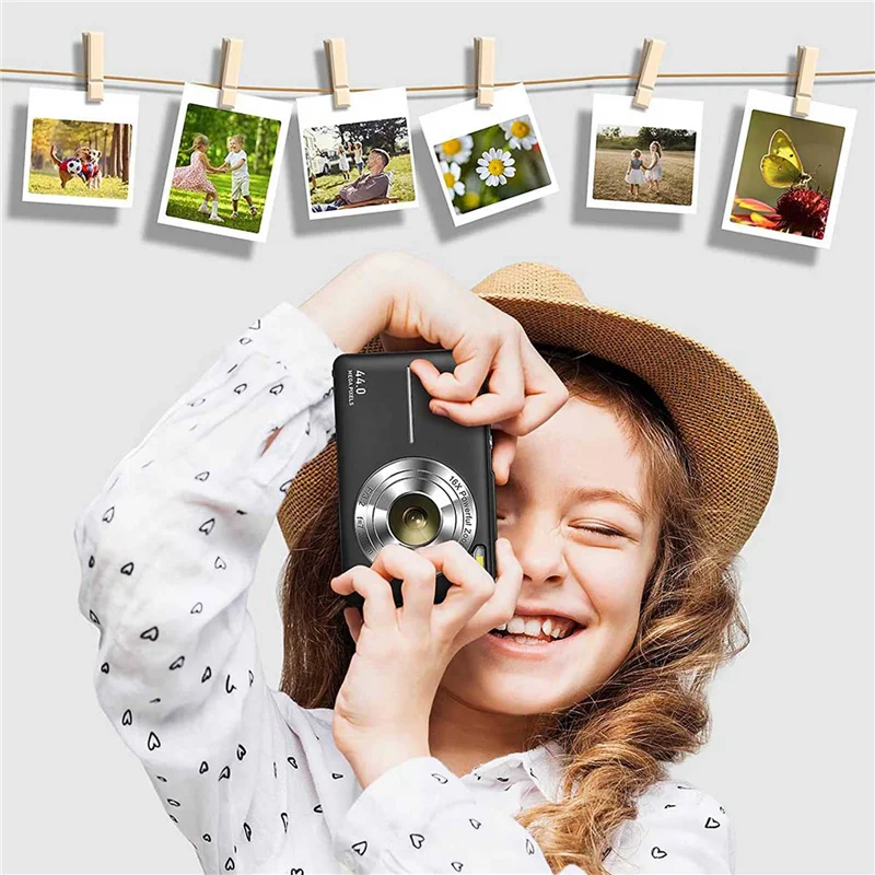 2X 1080P كاميرا رقمية عالية الدقة 44MP كاميرا مدمجة 2.4 بوصة شاشة LCD 16X كاميرا زووم رقمية كاميرا فيديو صغيرة-ABJU