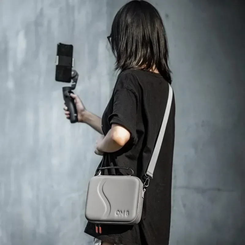 Para dji om 6 caso de armazenamento cardan portátil pu bolsa de ombro acessórios escudo protetor