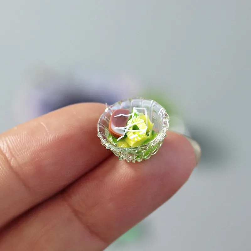 Miniature food toys, life scenes, toy models, dollhouse accessories, mini vegetable salad ornaments