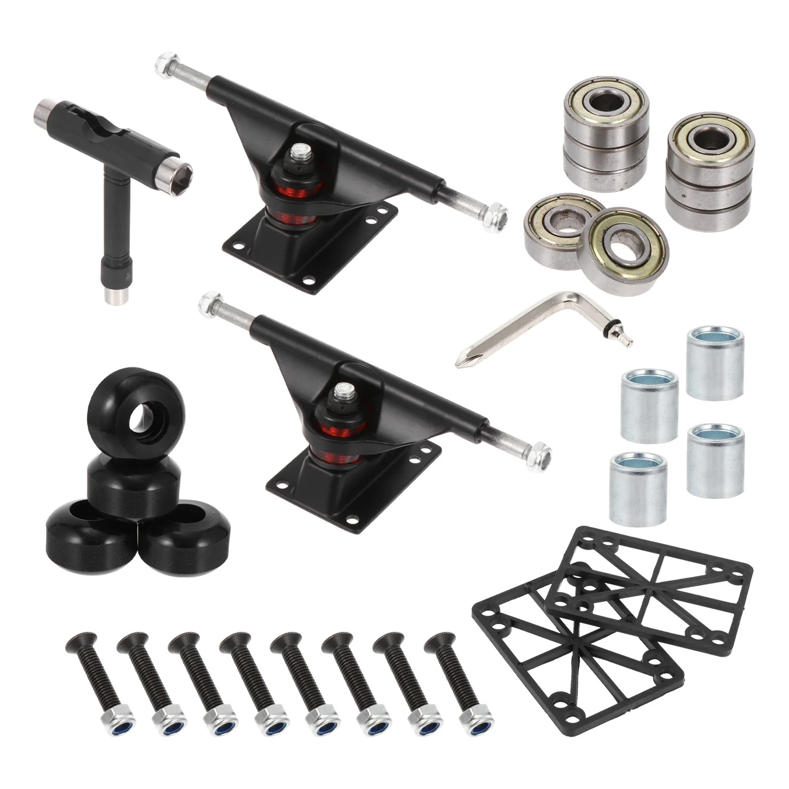1Set Professionele Skateboard Brug Accessoires Kit Lagers Wielen Stevig Lichtgewicht Sterk Draagvermogen Gift Skaters