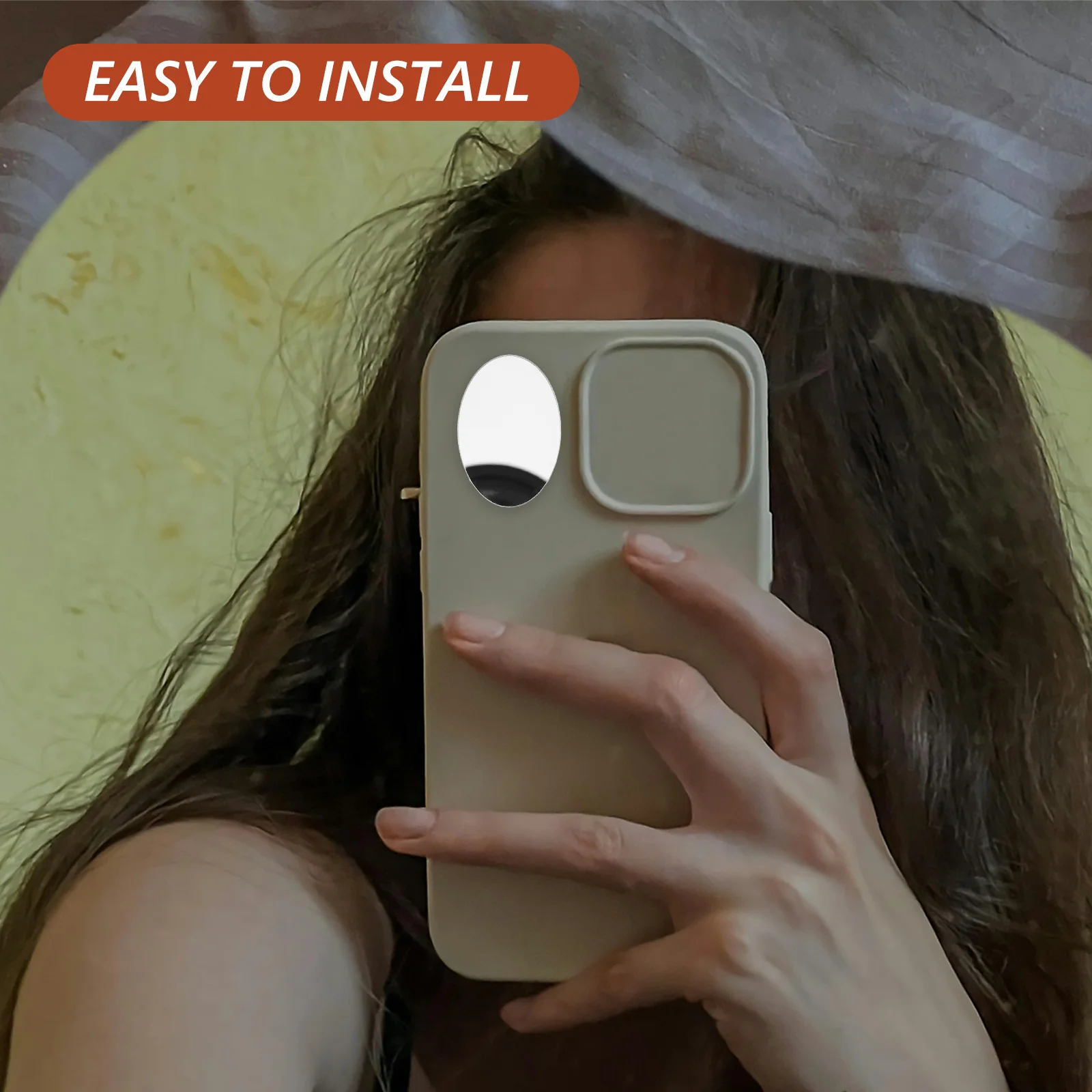 5 pçs espelho adesivo telefone pingente adesivo plano para caso móvel compacto viagem maquiagem espelho resistente a riscos superfície prata