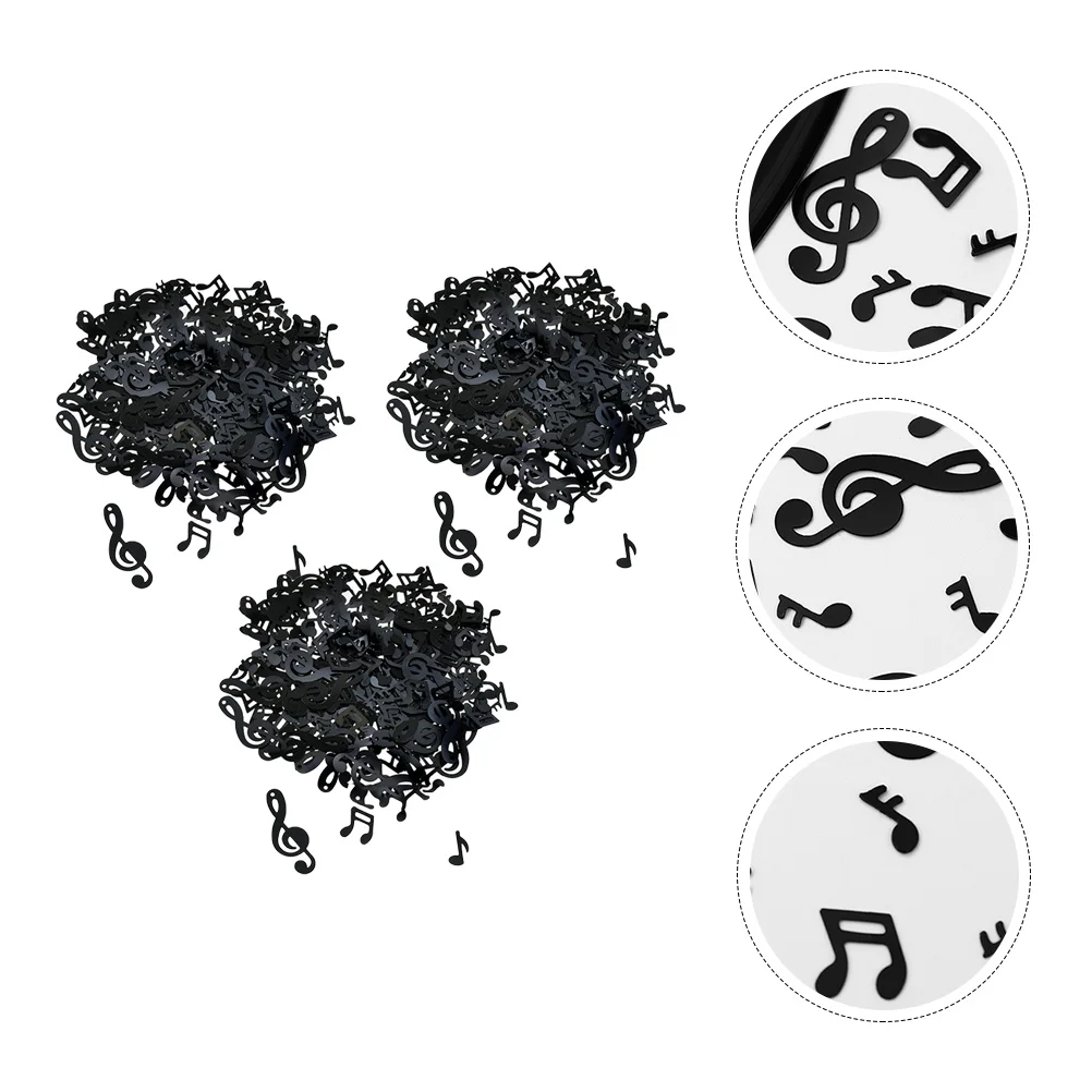 

3pcs Note Confetti Decor Shiny Surface Bright Colors Party Atmosphere Plastic Scrap Birthday Table Ornament