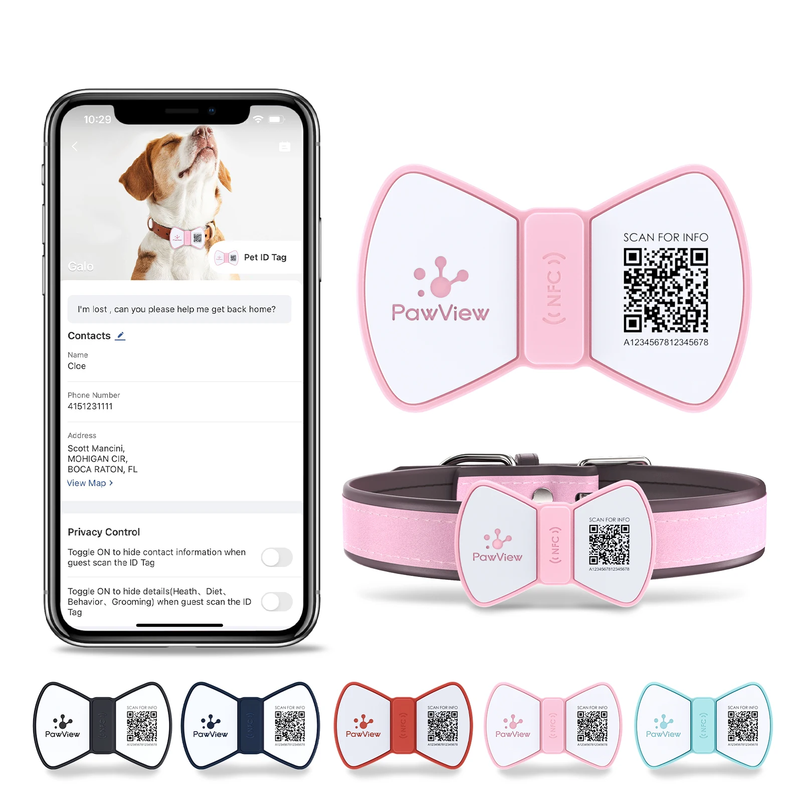 Software Ready Custom Cheap Durable QR Code Silicone Dog Name Tag