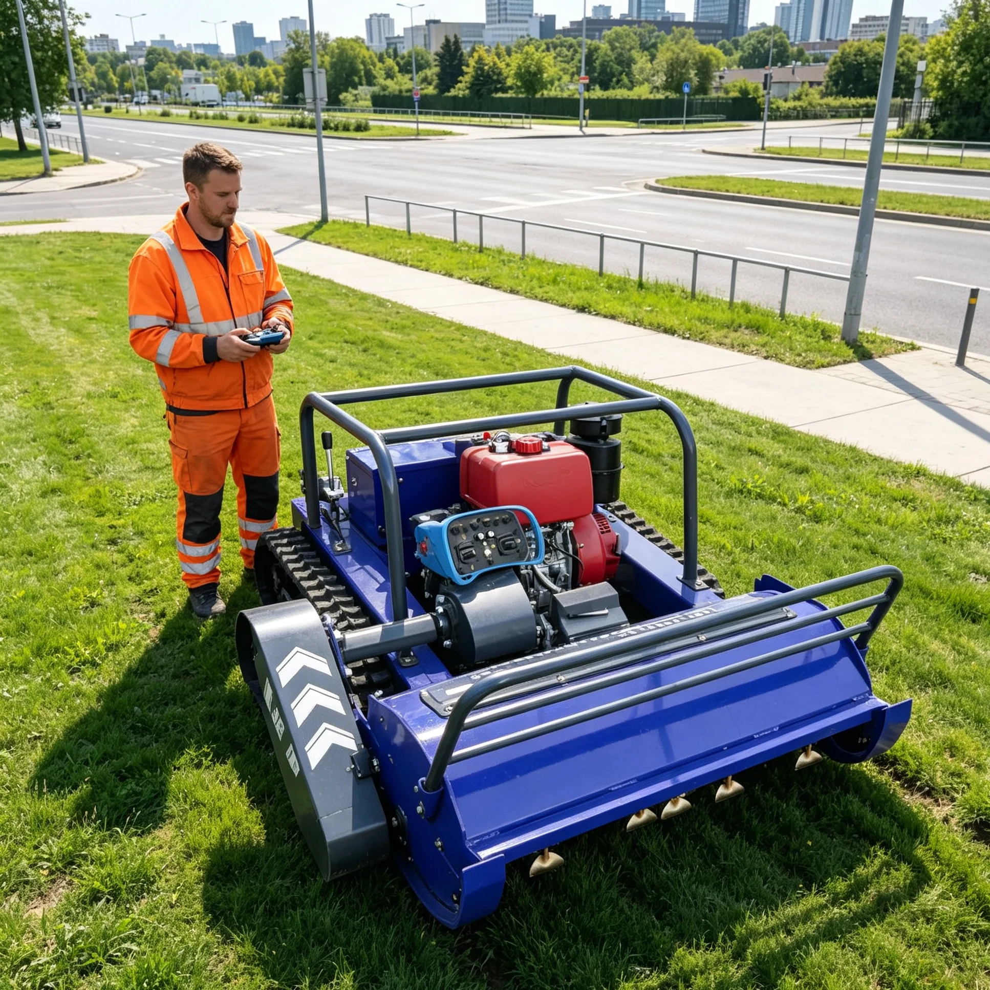 Customized Reservoir Embankment Greening 800S Remote Lawn Mower, High‑Efficiency Hammer‑Blade, Can Add Snow Shovel For Winter Us