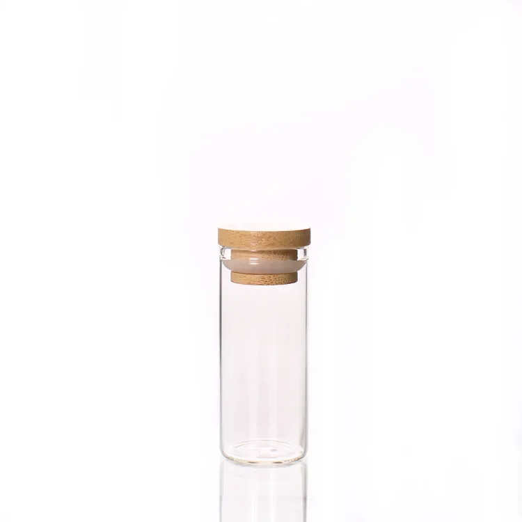 25ml Transparent Glass BottlesJars Vials Terrarium with Bamboo Lids for Art Crafts Wedding Favors 2pcs/5pcs/10pcs/12pcs/20/24pcs