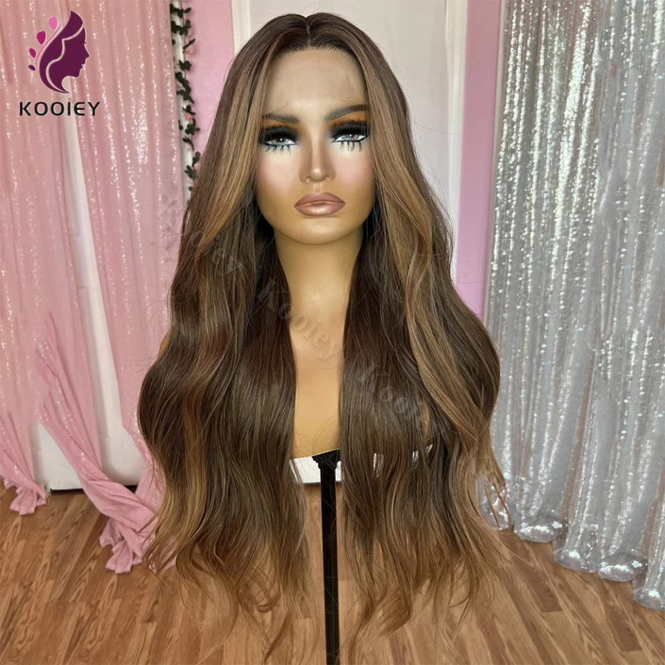 Brown Highlight Body Wave 5x5 Silk Top Wig Brazilian Remy Transparent Lace Closure Wig 13x4 Lace Front Human Hair Wigs For Women