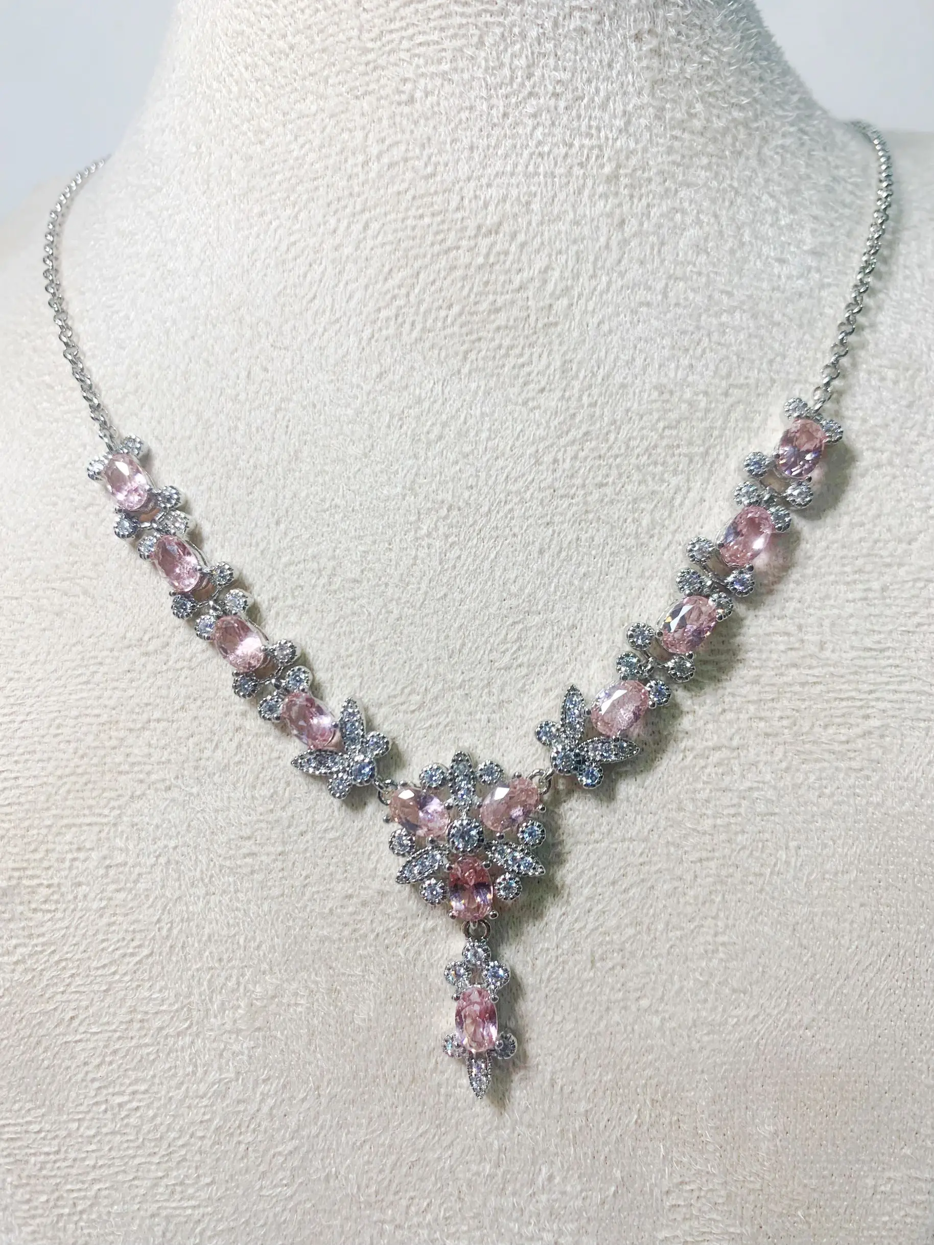 Zecaa morganite jóias finas mulher morganite colar pingente com pedra morganite natural jóias 4*6mm senhora morganite pingente