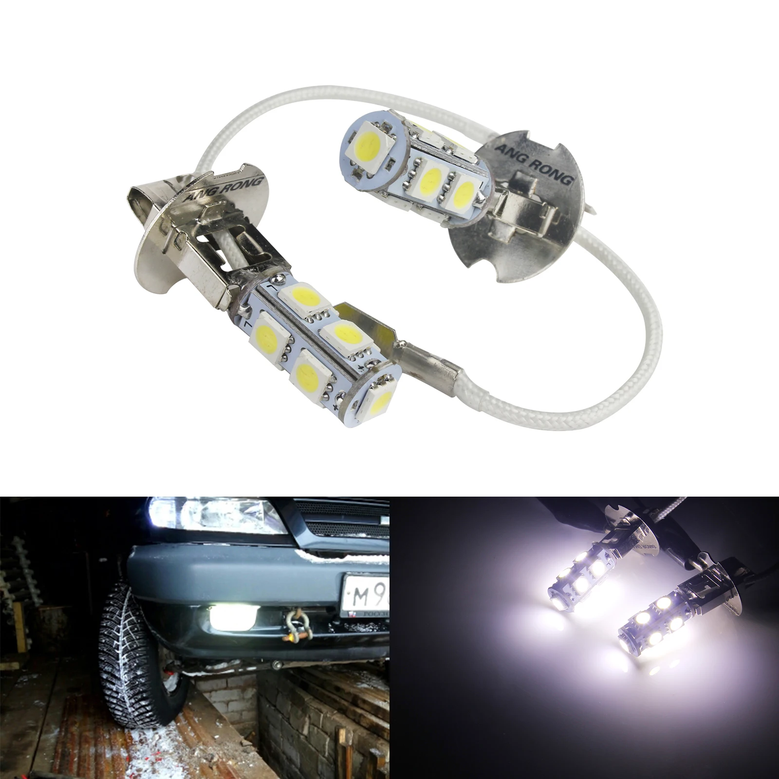 

2x H3 9 SMD LED SUPER WHITE XENON Upgrade Headlight Fog Light Bulbs Lamps 12V