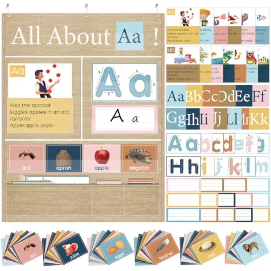 All About Letters Pocket Chart with ABC Flash Cards