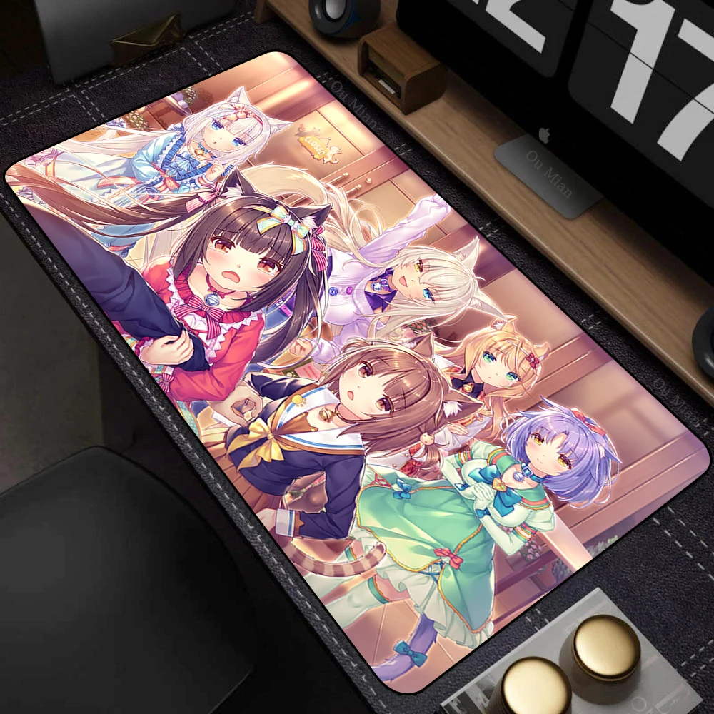 XXL Home HD Computer Desk Mats Mouse Pad Nekopara Mousepad Carpet Gamer Office Laptop Soft Mouse Mat Desktop Mouse Mats 90x40cm