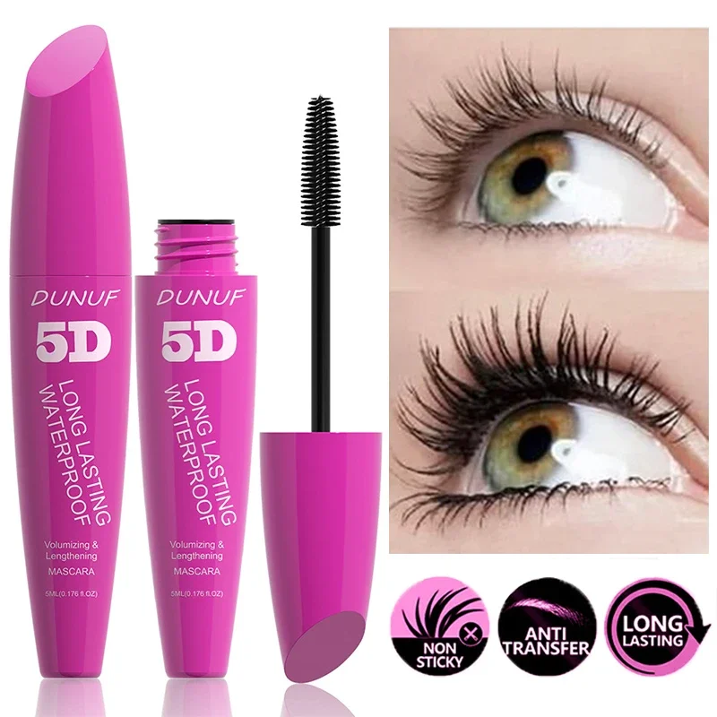 5D Eyelashes Lengthening Mascara Waterproof Long Lasting Silky Natural Quick Drying Curled Eyelash Mascara Eyes Makeup Cosmetics