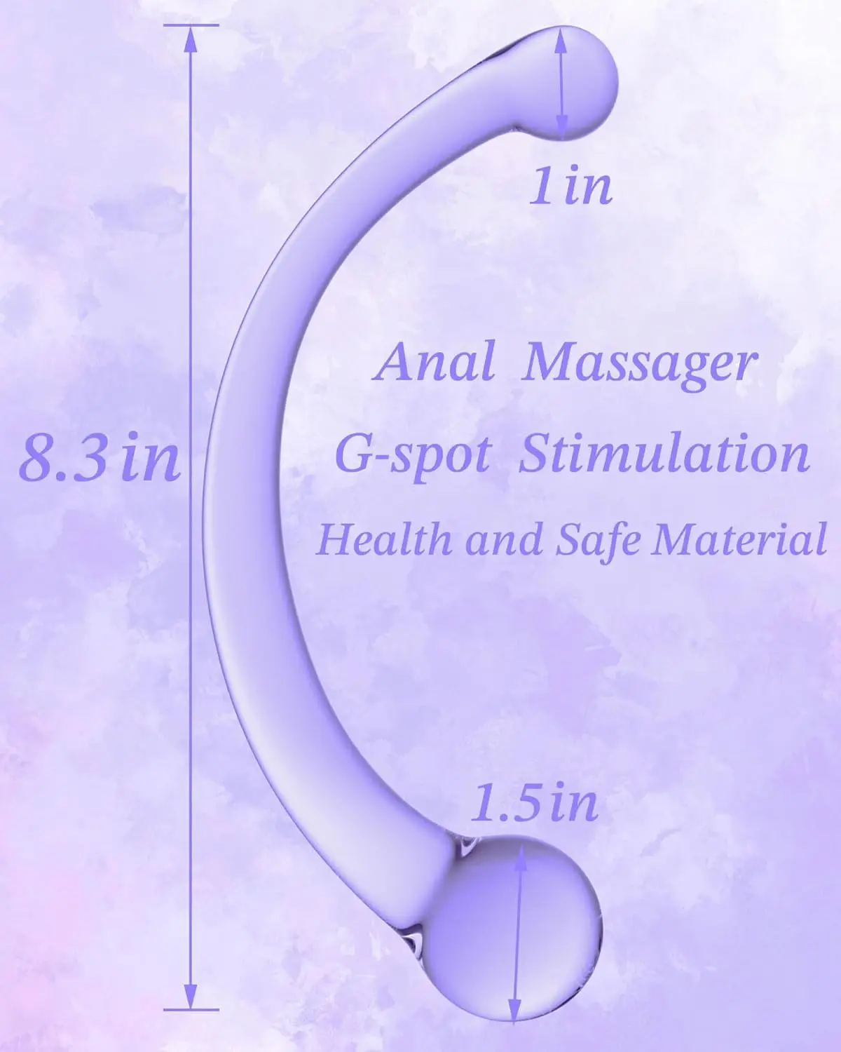 전립선 마사지기 유리 순수 완드 항문 장난감 - 26 더블 엔디드 유리 딜도 - 8.3인치 항문 훅 G 스팟 자극기 남녀용