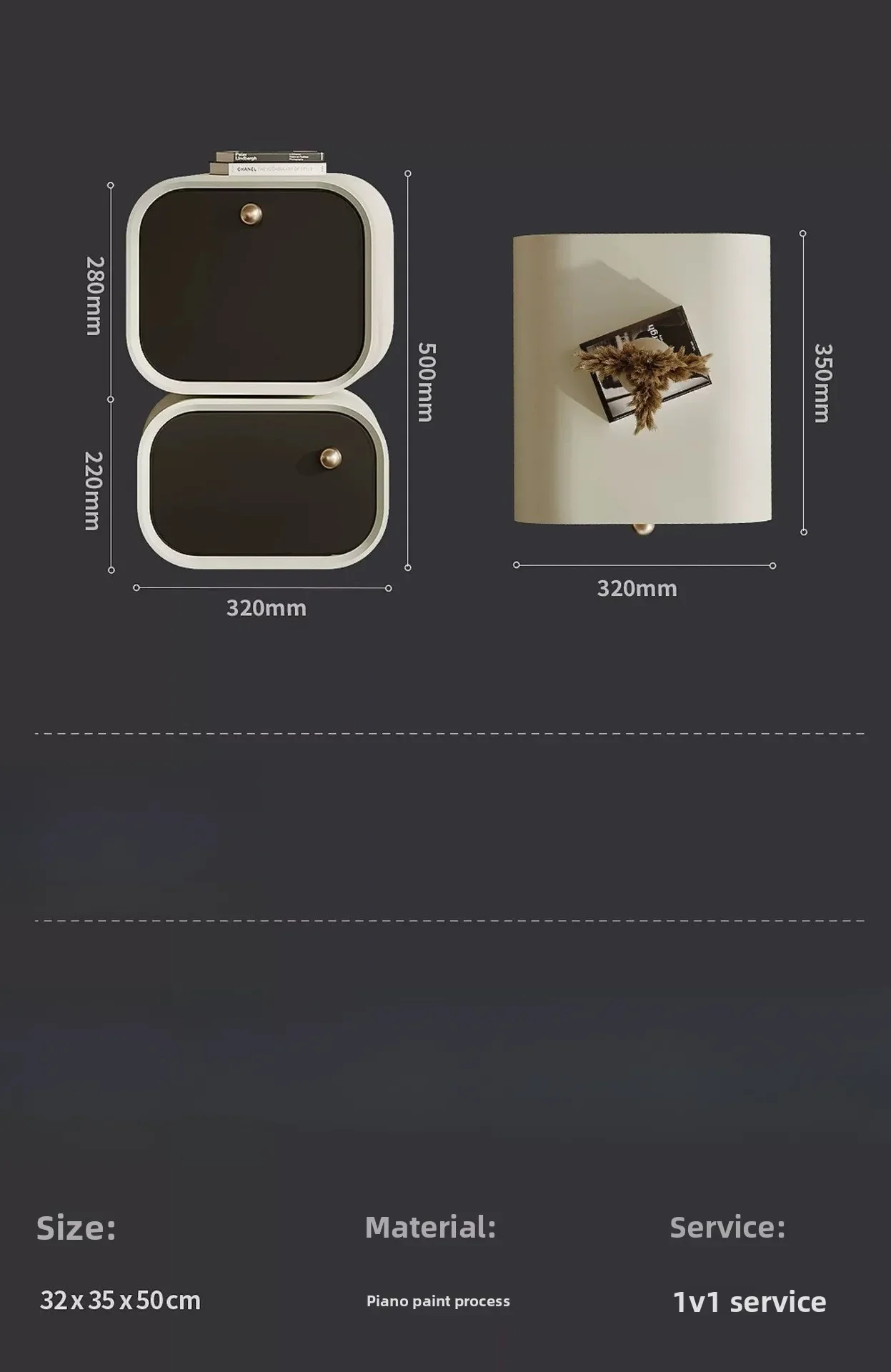 طاولة بجانب السرير إيطالية بسيطة، طاولة بجانب السرير لغرفة النوم، خزانة صغيرة دوارة، تخزين شقة صغيرة #6