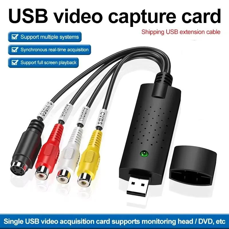 

USB Signal Image Video Collector Adapter With USB Cable USB 2.0 To RCA Video Capture Converter For TV DVD VHS Capture Devices